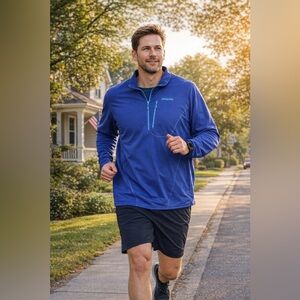 Patagonia 1/4 Zip Blue Performance‎ Athletic Jacket Men's XXL. Vintage.